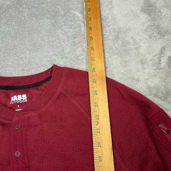 Bass Outdoor Cabernet Red Thermal Henley Long Sleeve Shirt S NWT 6234 - Picture 6 of 7